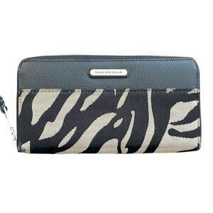 Dana Buchman Wallet/ Clutch Zip Around Zebra Pattern